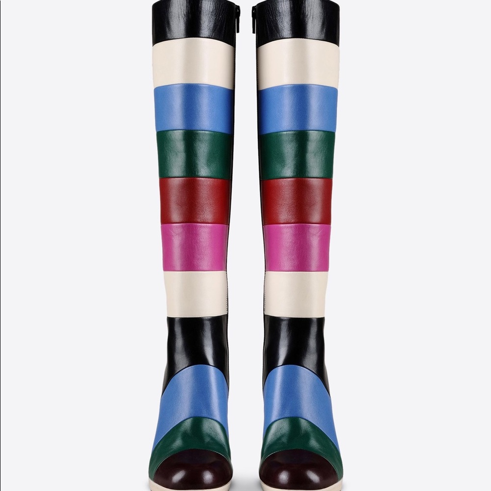 Valentino Garavani Striped Colorblock Boots